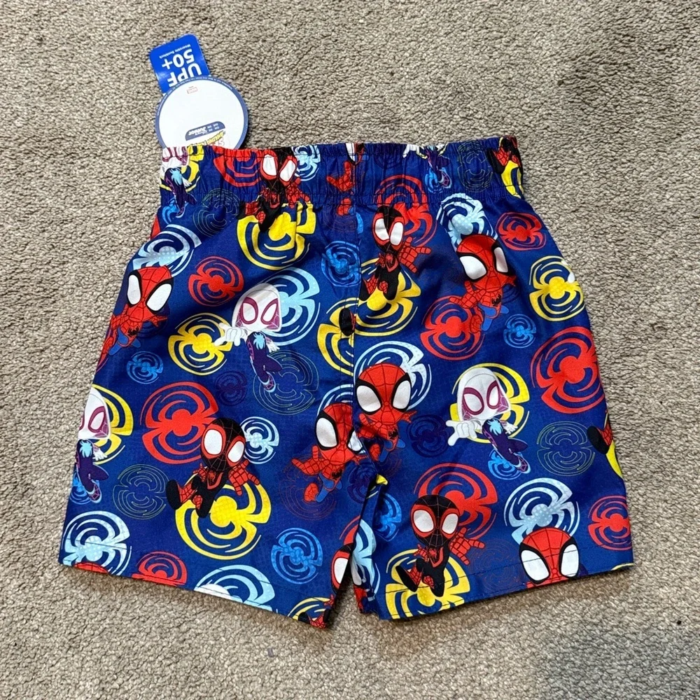Spidey And His Amazing Friends Blue Swim Trunks Size 3T